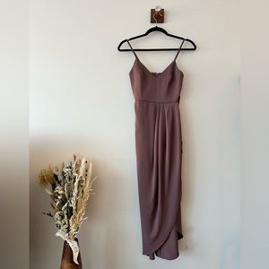 NWT XXS Lulu's Reinette Mauve Purple Midi Dress